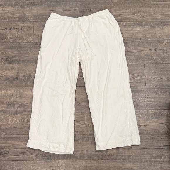 Abercrombie Linen White Drawstring Pants - Picture 3 of 5